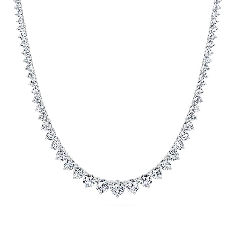 20 CTS Graduated Tennis Necklace in White gold