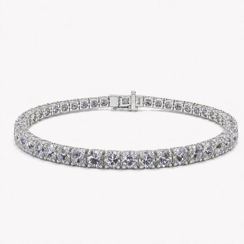 15 CTS Round Tennis Bracelet in White gold