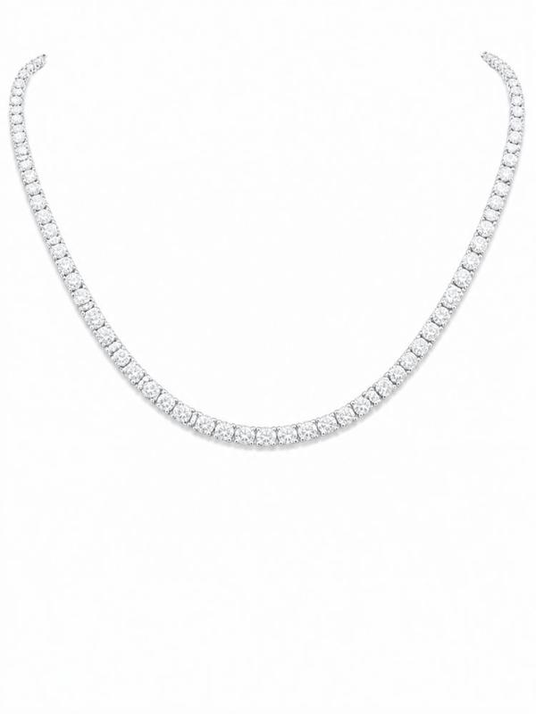 20 CTS Straight Line Tennis Necklace in White gold