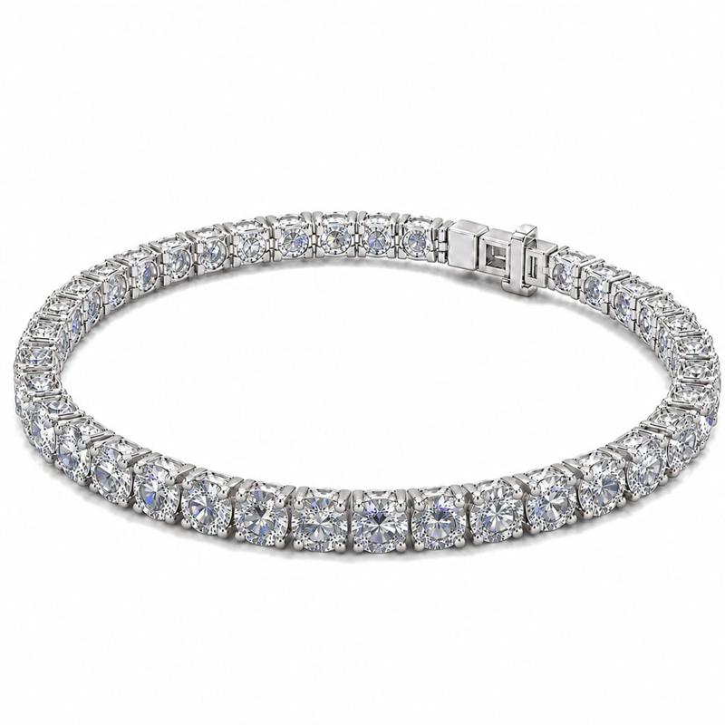 15 CTS Round Tennis Bracelet in White gold, view 2