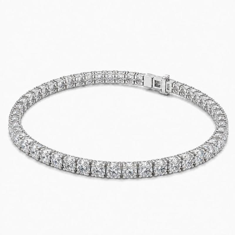 7 CTS Round Tennis Bracelet in White gold, view 2