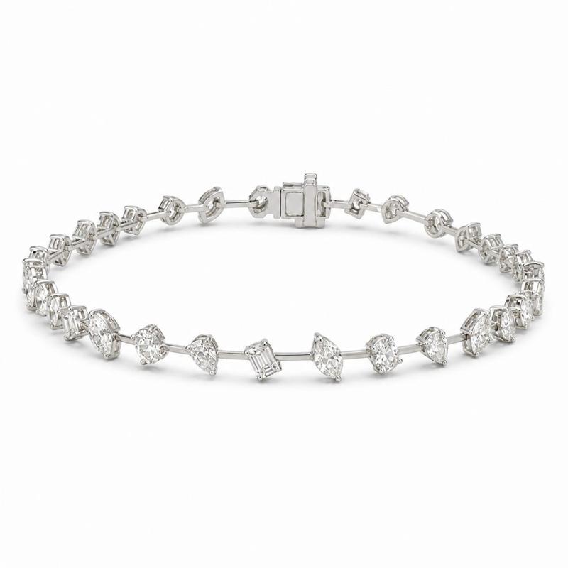 3 CTS All Mix Fancy Bracelet in White gold