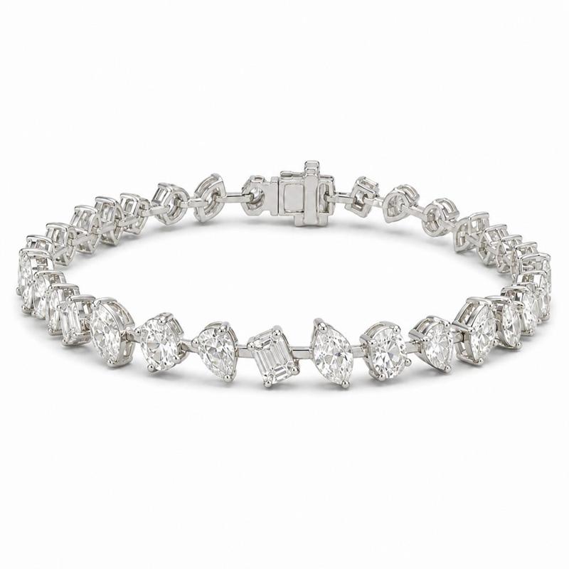 10 CTS All Mix Fancy Bracelet in White gold