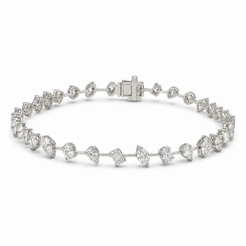5 CTS All Mix Fancy Bracelet in White gold