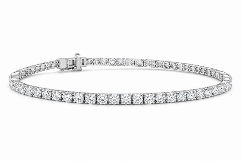 5 CTS Round Tennis Bracelet in White gold, view 4