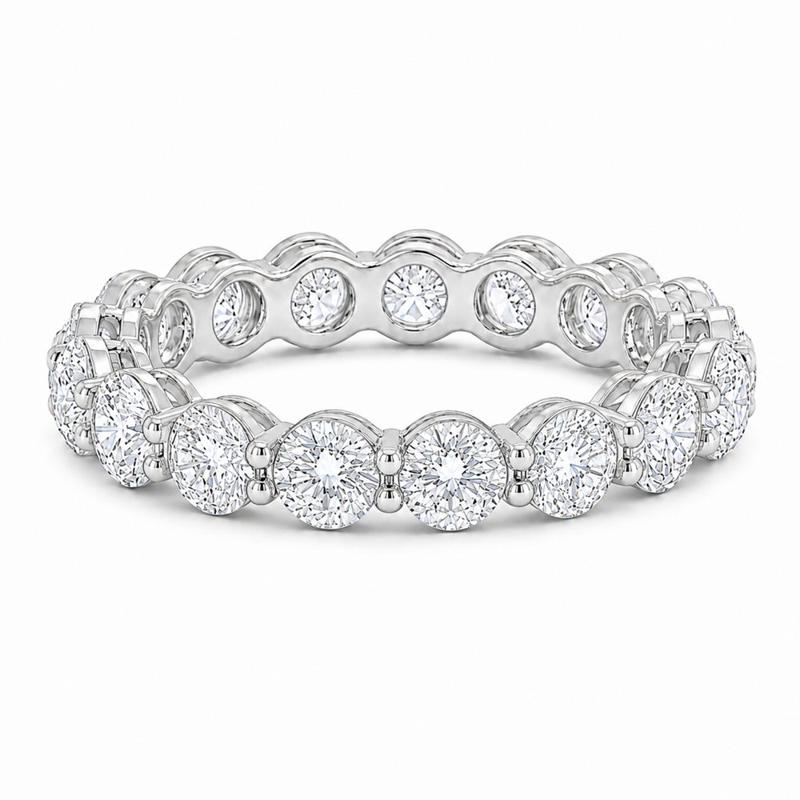 4 CTS Round Eternity Band in White gold, view 2