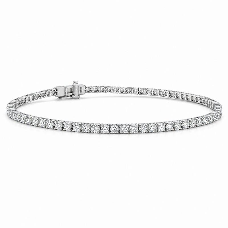 3 CTS Round Tennis Bracelet in White gold, view 4