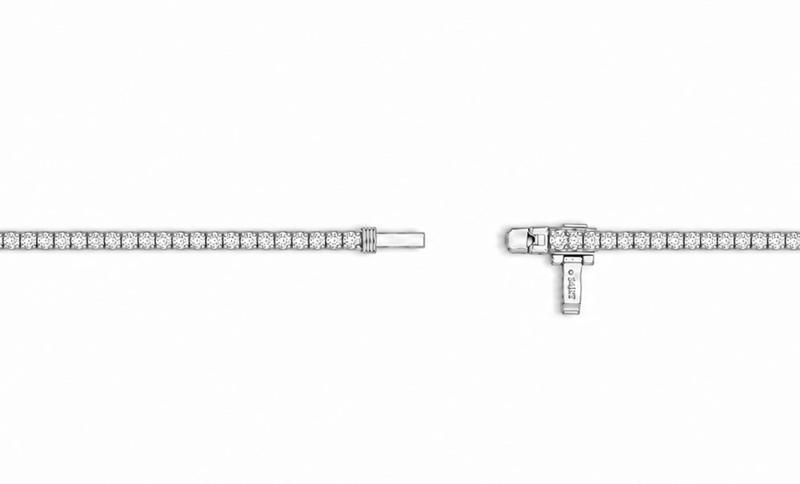 5 CTS Straight Line Tennis Necklace in White gold, view 3