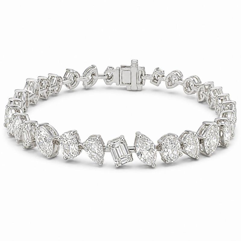 15 CTS All Mix Fancy Bracelet in White gold