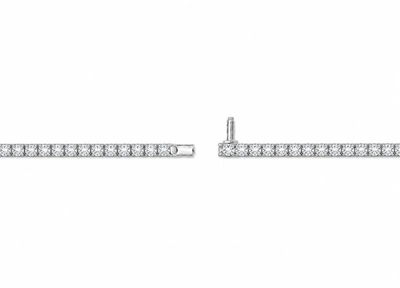 4 CTS Round Tennis Bracelet in White gold, view 3