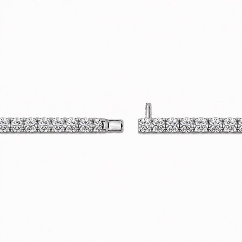 7 CTS Round Tennis Bracelet in White gold, view 3