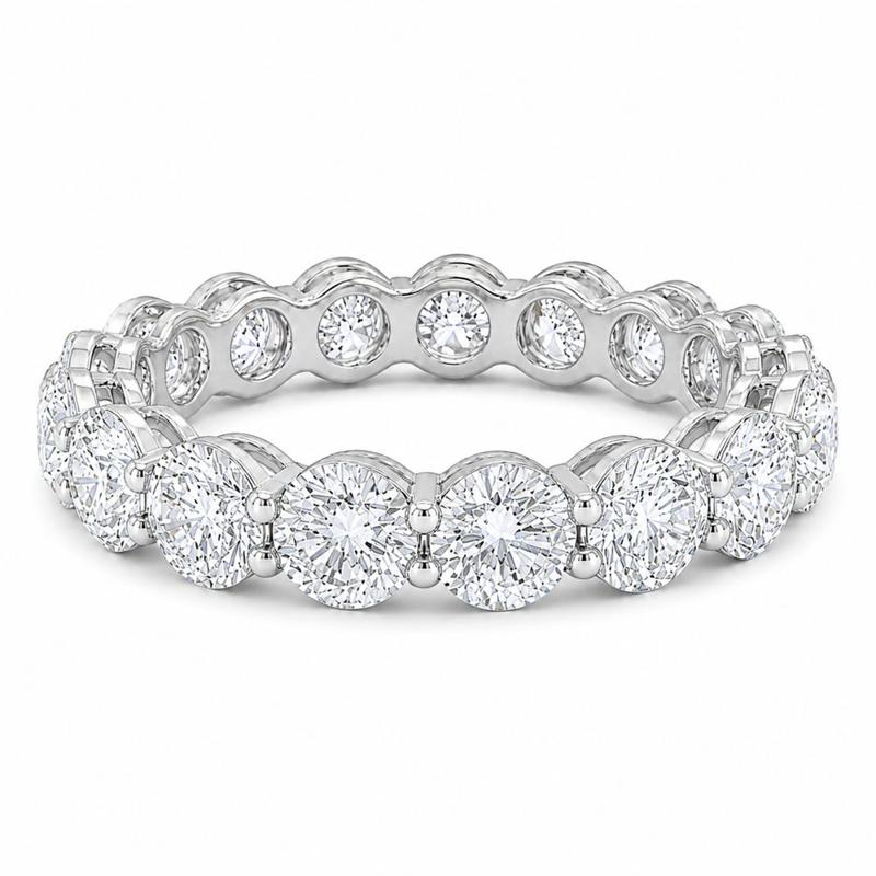 8 CTS Round Eternity Band in White gold, view 2