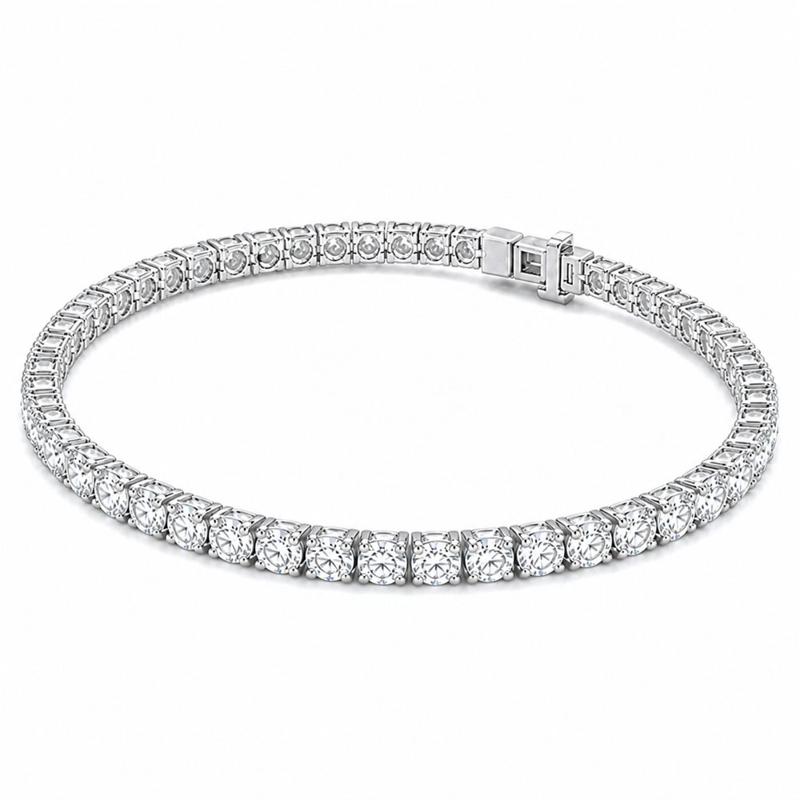 5 CTS Round Tennis Bracelet in White gold, view 2